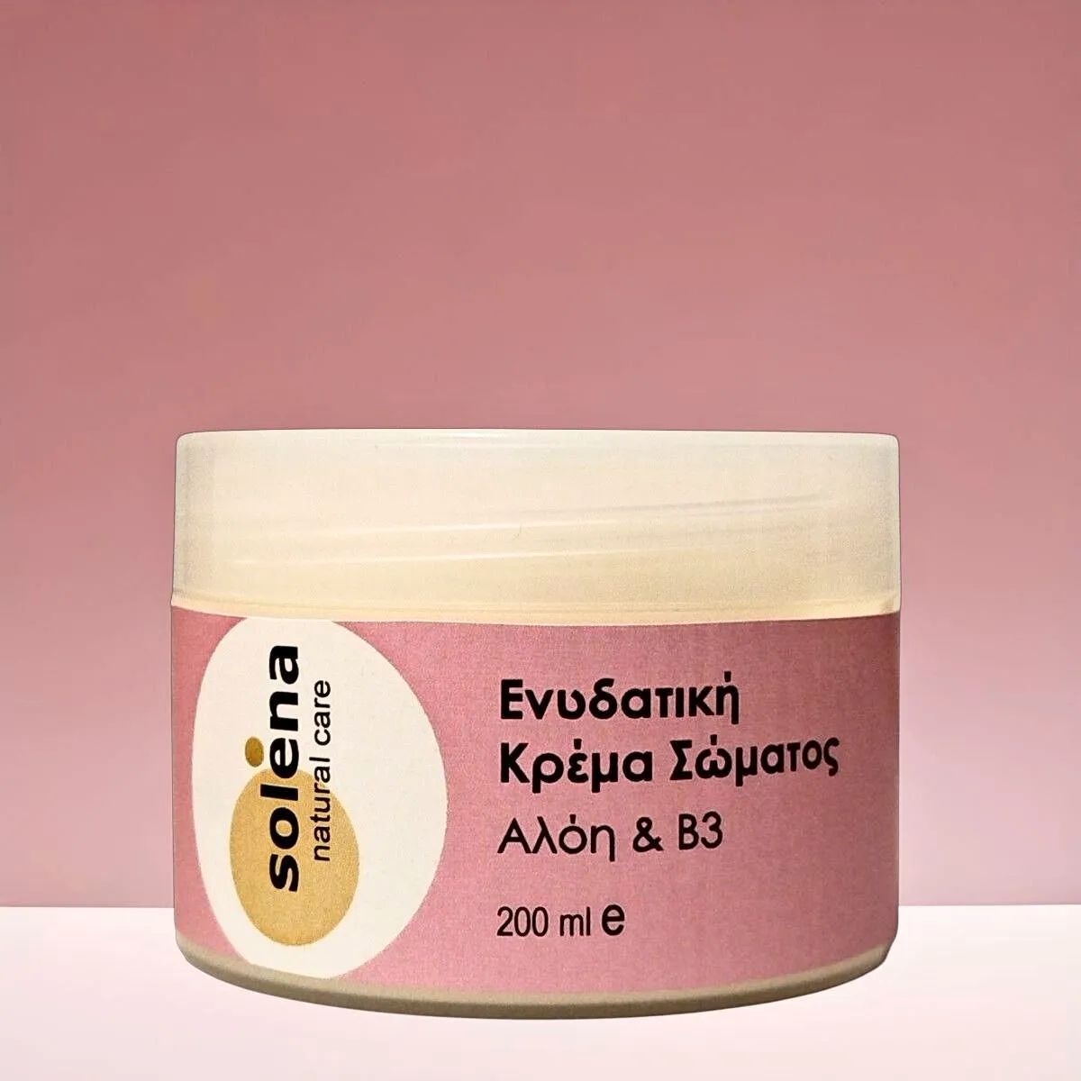 Ενυδατική κρέμα σώματος με αλόη βέρα και βιταμίνη Β3, σε πλαστικό βάζο 200 ml