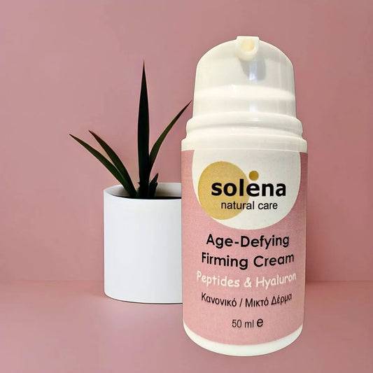 Συσφικτική κρέμα προσώπου για μικτό δέρμα με υαλουρονικό οξύ και πεπτίδια, σε airless συσκευασία 50 ml